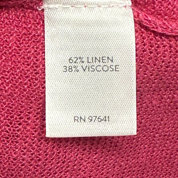 J. Jill Cardigan Sweater Womens Large Pink Linen Blend Button Up Light Weight - Picture 8 of 10